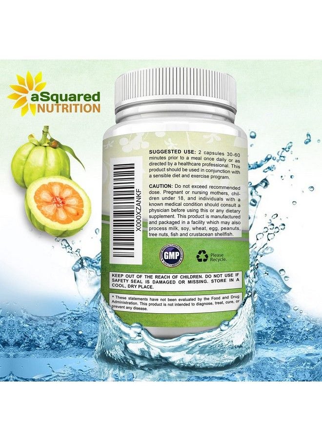 aSquared Nutrition - 100% Natural Garcinia Cambogia Extract 120 Capsules Ultra High Strength Hca Diet Pills Pure Weight Loss Best Extreme Fat Burner Slim  Detox Max Premium Blocker For Men  Women - Image 1