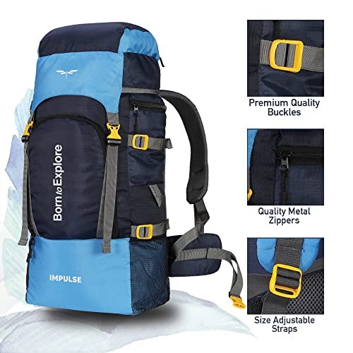 Impulse Rucksack bags 55 litres travel bag for men tourist bag for travel backpack for hiking trekking Bag for men camping Mountain Calling Blue with 1 year Warranty - Image 4