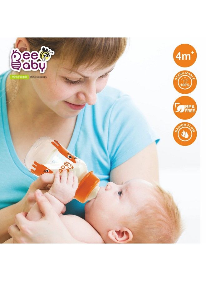 Beebaby Easy Start Feeding Bottle With 2 Nipples 125 Ml -Orange - Image 5
