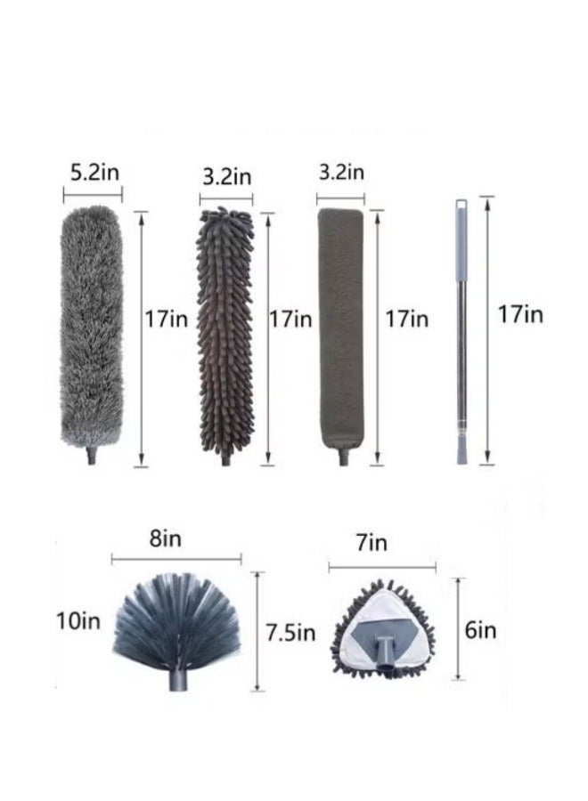 6 PCS Duster Kit, Microfiber Dust Brush, Washable and Retractable Duster Brush, Removable Hand Dust Cleaning Gap Dust, Bendable Dust Cleaner Cleaning Tools, For Cleaning Furniture, Couch, Fridge, Ceiling Fan, Blinds, Cobwebs Etc. - Image 3