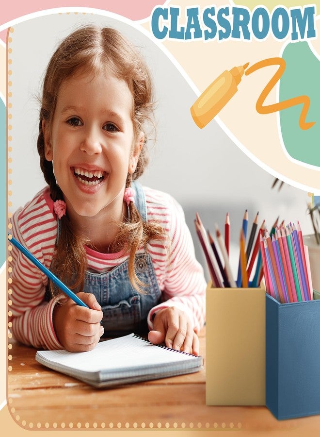 حامل أقلام جيلبروب بوهيمي مكون من 6 قطع، مثالي للعودة إلى المدرسة، ديكور بوهيمي للفصول الدراسية، حامل أقلام خشبي بألوان قوس قزح، منظم أقلام تلوين خشبي، تنظيم وتخزين ملون للفصول الدراسية، مناسب للمدرسة والمكتب - Image 5