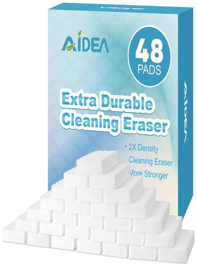 AIDEA Magic Sponges Cleaning Eraser, 2X Density Stronger Sponge for Household, Powerful Scrubber Foam Pads, Multi-Surface Cleaning Supplies for Kitchen, Furniture, Bathroom, Sink, Wall, 48 Pads - Image 1
