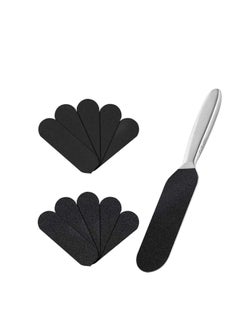 Captaintech Pedicure Foot File And Callus Remover for Hard Skin, Stainless Steel Foot Rasp File With 10 Free Refill Grits DoubleSided Replacement Pads Easy Feet Scrubber For Bath Pedicure Salon  - Image 1