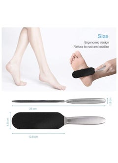 Captaintech Pedicure Foot File And Callus Remover for Hard Skin, Stainless Steel Foot Rasp File With 10 Free Refill Grits DoubleSided Replacement Pads Easy Feet Scrubber For Bath Pedicure Salon  - Image 3