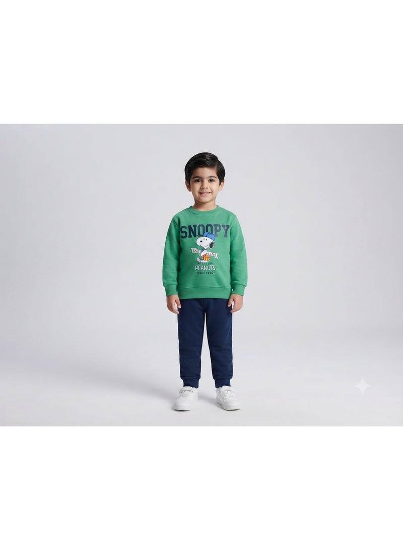 Zara Boys 100% Cotton Peanuts Snoopy Sweatshirt and Jogger Set - Image 2