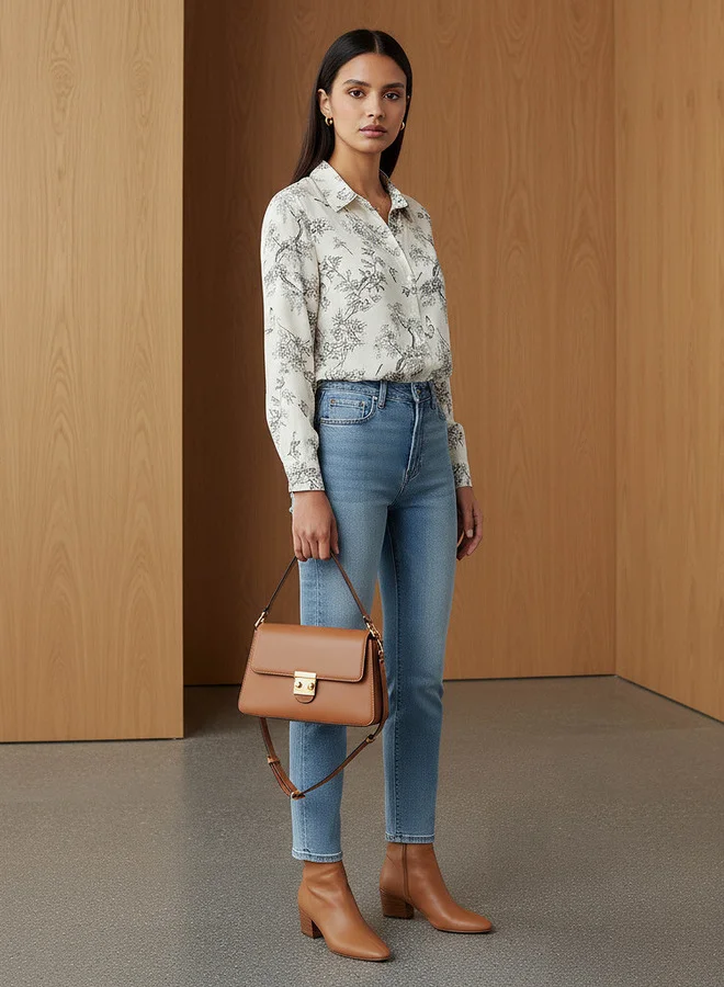 Splash FAV Regular Fit Viscose Floral Print Shirt with Collar