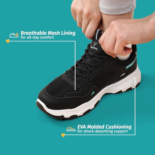 YOHO Tempo Chunky Sneakers for Women, Breathable Mesh Shock-Absorbing, Cushioning Comfort, Durable Grip for All-Day Ease| Fashionable & Stylish Casual Sport Shoes-0920 | EspressoMatcha - UK 7 - Image 3