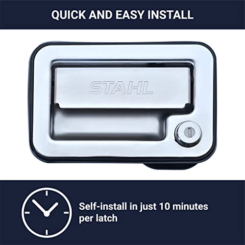 Stahl Truck Bodies - 182223-001 - Key Code 001 - Replacement Rotary Latch Kit Challenger ST Service Body (2012-Current) - Stainless Steel Replacement Rotary Latch Kit and Handle - Image 5