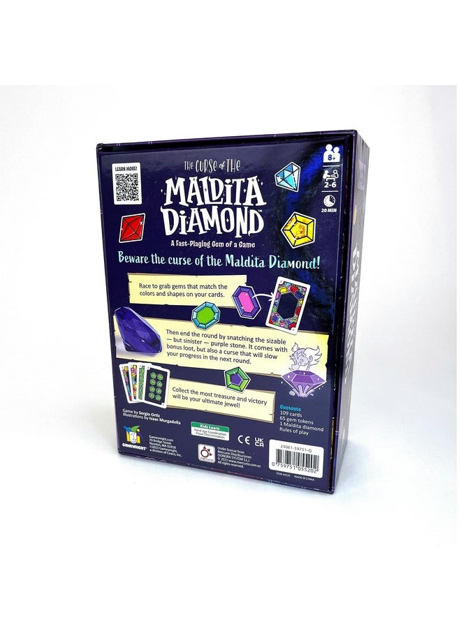 Gamewright - Gamewright - The Curse of The Maldita Diamond - A Fast Playing Gem of a Game - Card Game for Kids - Ages 8 and Up - Great for Family Game Night! - Image 1