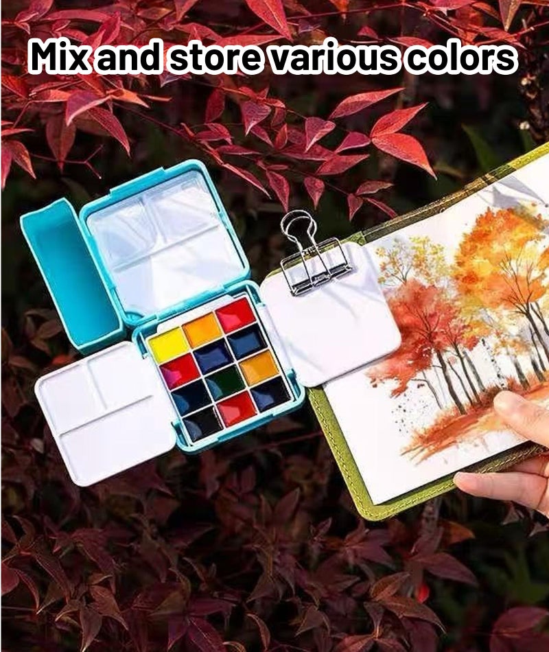 Korvika 1 Piece Mini Painting Palette,Foldable, Easy to Carry,Compact Watercolor Palette for Artists, Portable Painting Supplies with Mixing Wells - Image 5