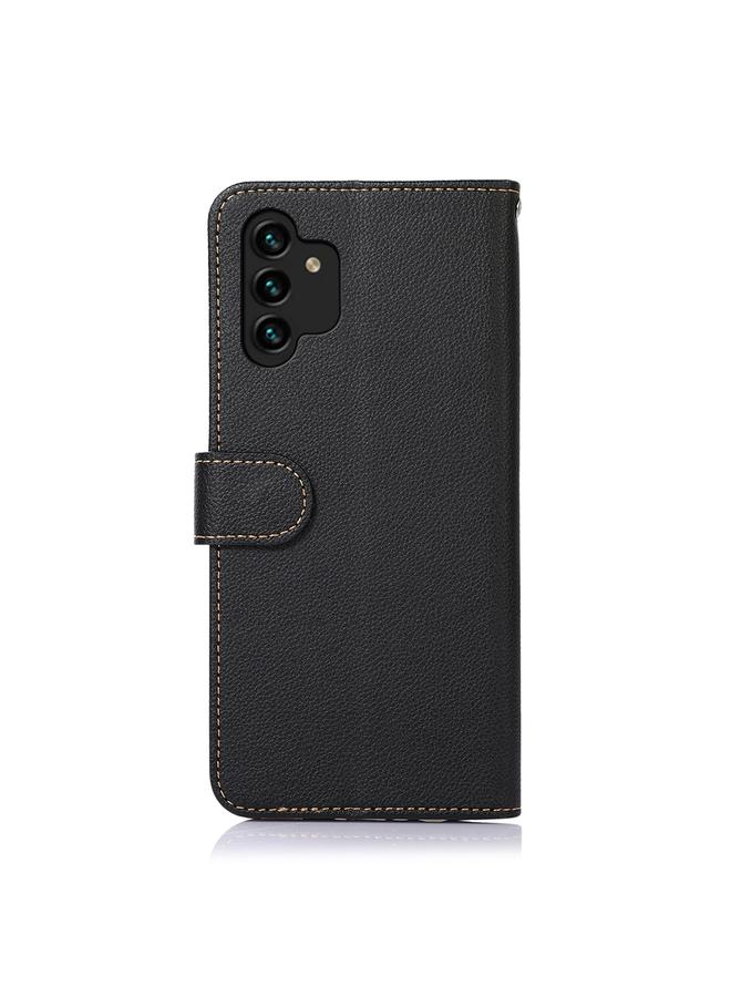 اس-توب جراب هاتف خزنة من الجلد بنسيج الليتشي بتقنية RFID لهاتف سامسونج جالاكسي A13 - Image 3