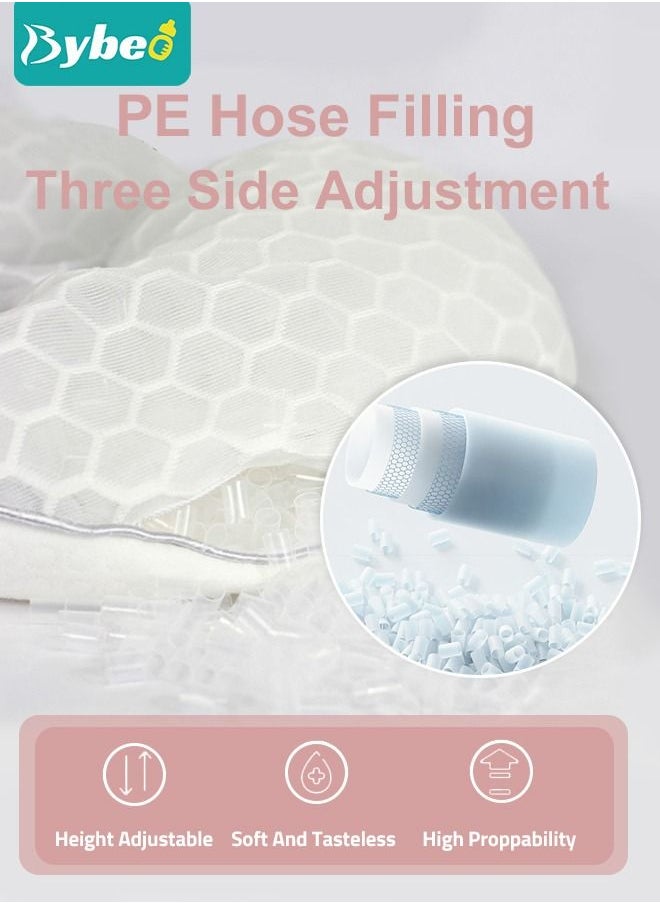 Bybeo Baby Newborn Nursing Sleeping Pillow Toddler Boys and Girls Comfortable Portable Breathable Lightweight Shaping Pillows PE Multifunctional Portable Infant Head Support for Kids Infants Superhigh Quali  - Image 3