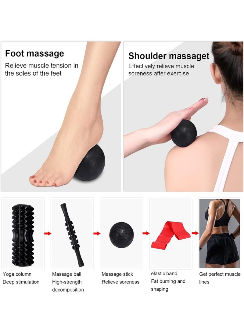 Generic Foam Roller for Yoga, 5-in-1 Fascia Roller Set, Muscle Roller, Fascia Roller, Fascia Ball, Resistance Bands and Storage Bag for Fascia Training, Yoga, Sports, Fitness, Pilates - Image 5