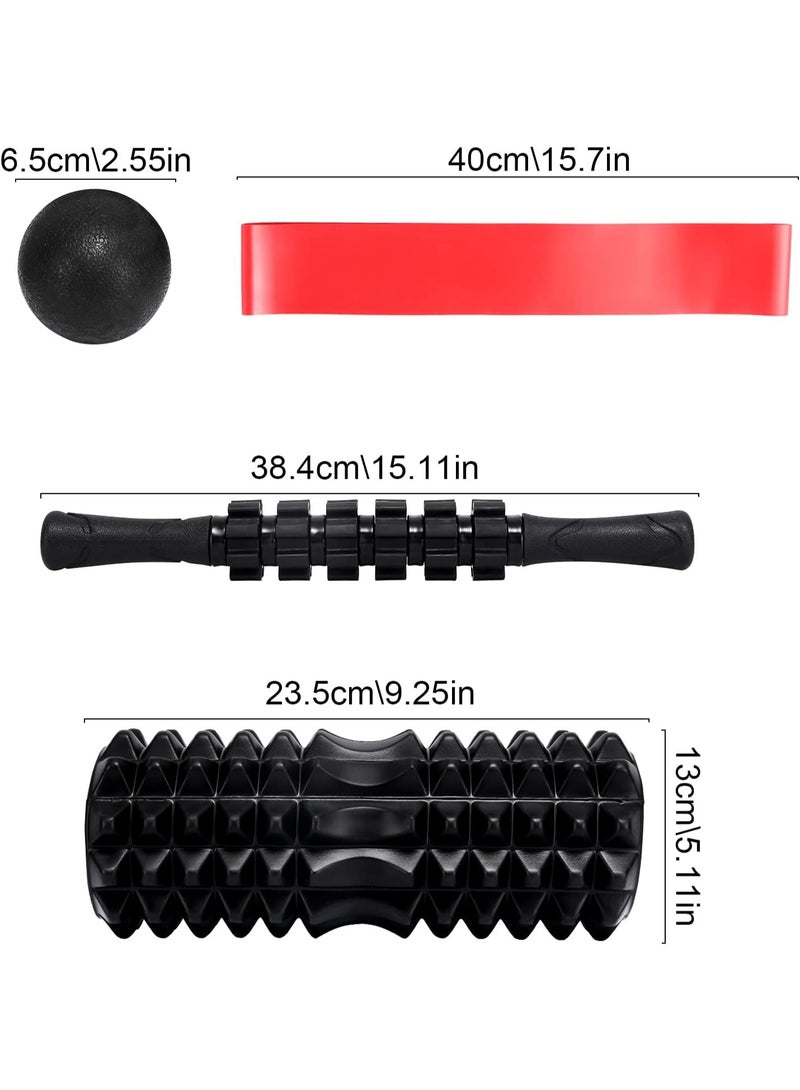 Generic Foam Roller for Yoga, 5-in-1 Fascia Roller Set, Muscle Roller, Fascia Roller, Fascia Ball, Resistance Bands and Storage Bag for Fascia Training, Yoga, Sports, Fitness, Pilates - Image 2