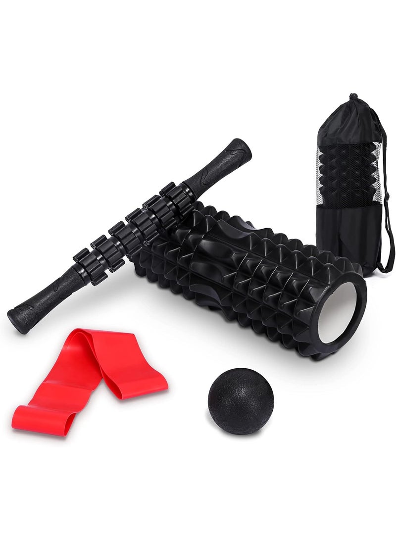 Generic Foam Roller for Yoga, 5-in-1 Fascia Roller Set, Muscle Roller, Fascia Roller, Fascia Ball, Resistance Bands and Storage Bag for Fascia Training, Yoga, Sports, Fitness, Pilates - Image 1