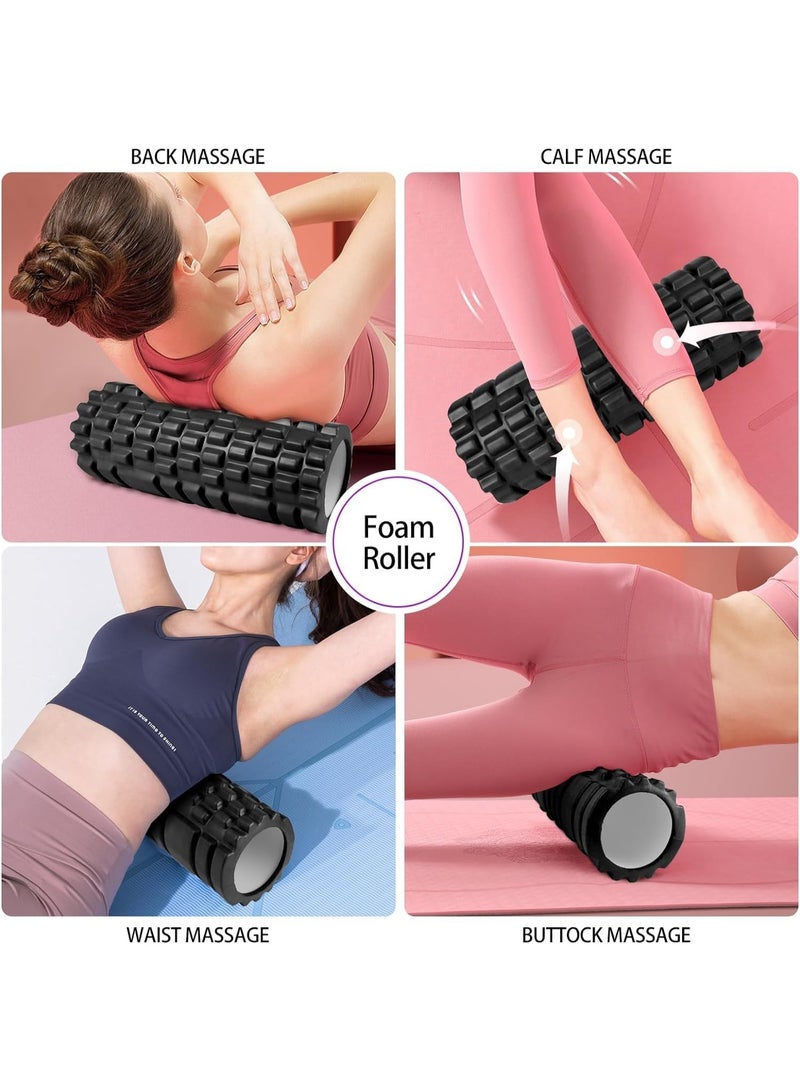 Foam Roller for Yoga, 5-in-1 Fascia Roller Set, Muscle Roller, Fascia Roller, Fascia Ball, Resistance Bands and Storage Bag for Fascia Training, Yoga, Sports, Fitness, Pilates - Image 2