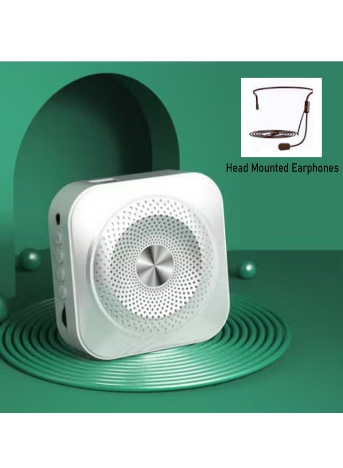 Arabest Portable Rechargeable Voice Amplifier & Megaphone: With Wired Headset Microphone, TF Function – PA System Speaker for Teachers, Meetings, Tour Guides (White) - Image 1