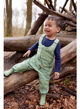 Tchibo Kids Boy All Over Print Thermal Rain Pants, Olive  - Image 1