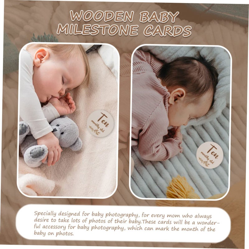 6pcs Natural Wooden Double Sided Monthly Markers For Newborn Photos - Image 5