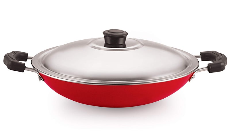 Nirlon Non Stick Aluminium Gas Compatible Appa Chatti/Appam Pan/kallu with Steel Lid 22.5cm - 1 LTR[New_26mm_Classic_AC] - Image 1