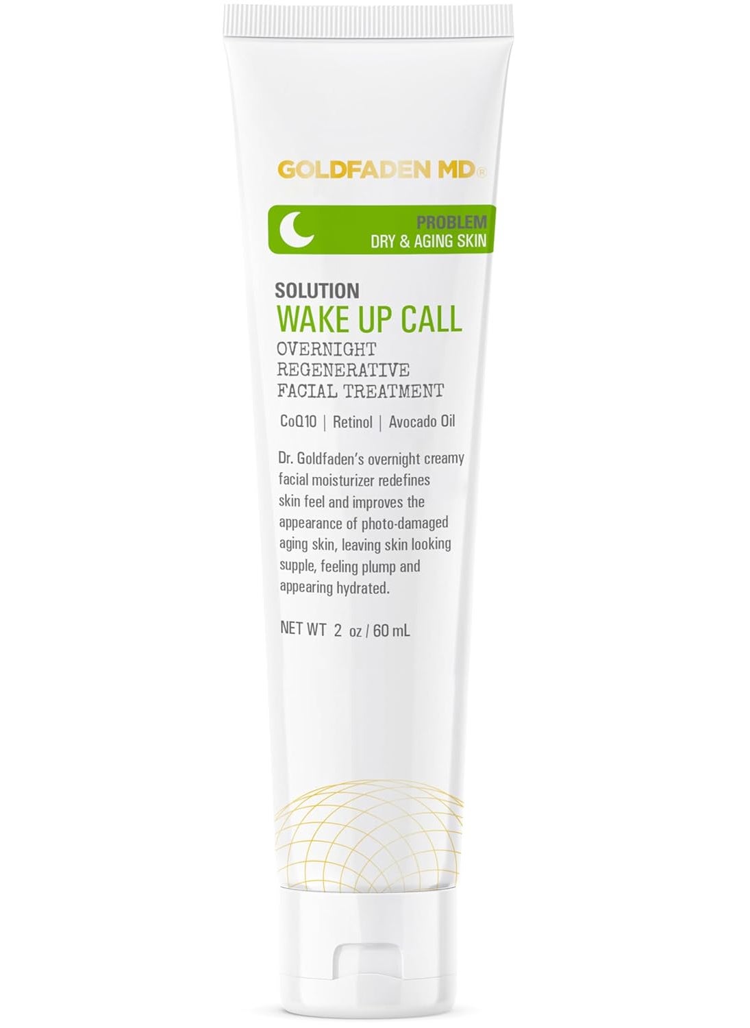 Goldfaden MD Dr. Goldfadens Wake Up Call Night Facial Moisturizer Night Cream for Dry & Aging Skin | w/Alpha Lipoic Acid, Avocado Oil Retinol, Co-enzyme Q10 