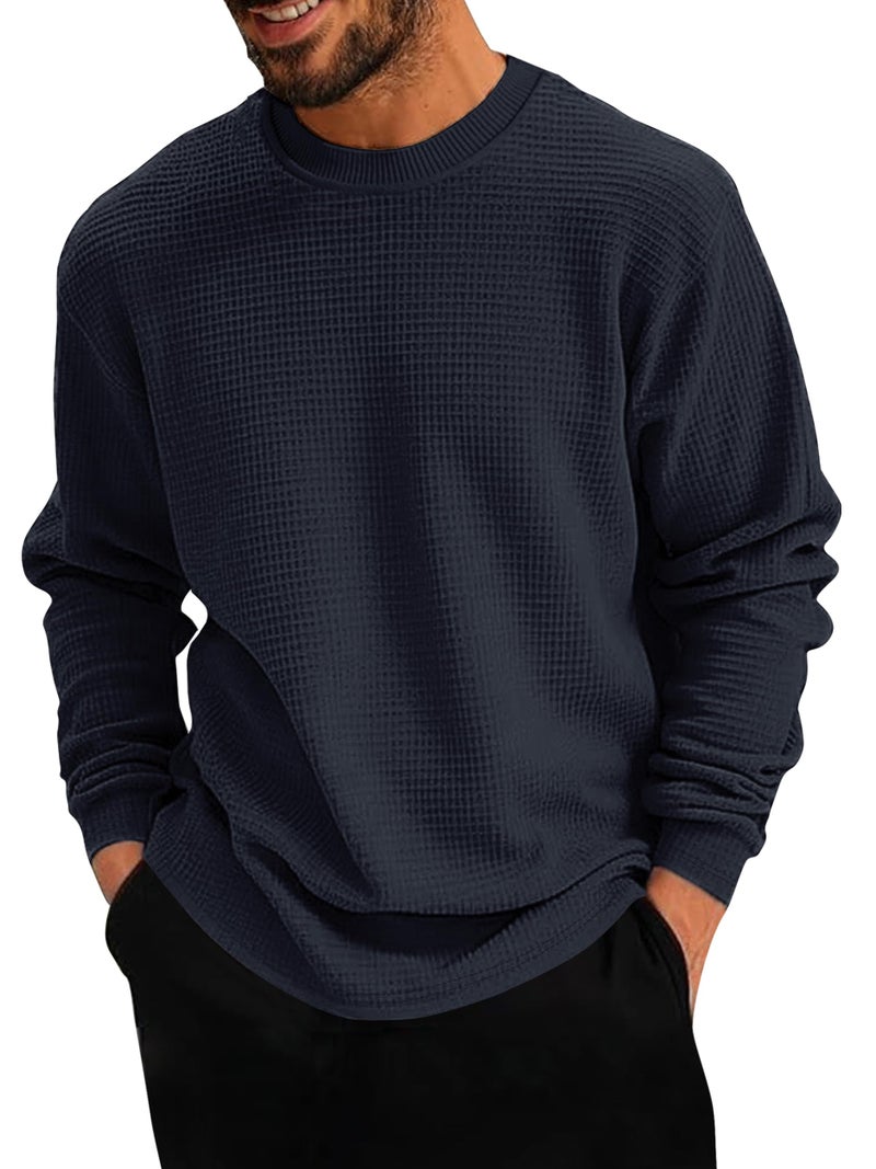 Noble Monk Men's Round Neck T Shirt |Full Sleeves |Solid Pattern | Casual T-Shirt for Men - Image 4