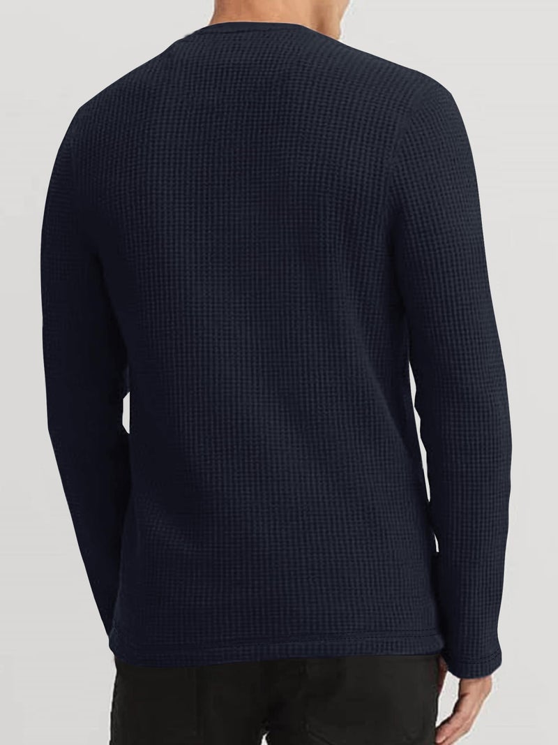 Noble Monk Men's Round Neck T Shirt |Full Sleeves |Solid Pattern | Casual T-Shirt for Men - Image 2