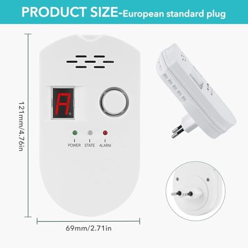 Serplex® Natural Gas Leak Detector Alarm with Clear Digital Display, Plug-in Gas Leak Alarm High Sensitivity Methane & Propane Identification, 85dB Sound & Light Warning, Kitchen & Home Safety Monitor - Image 5