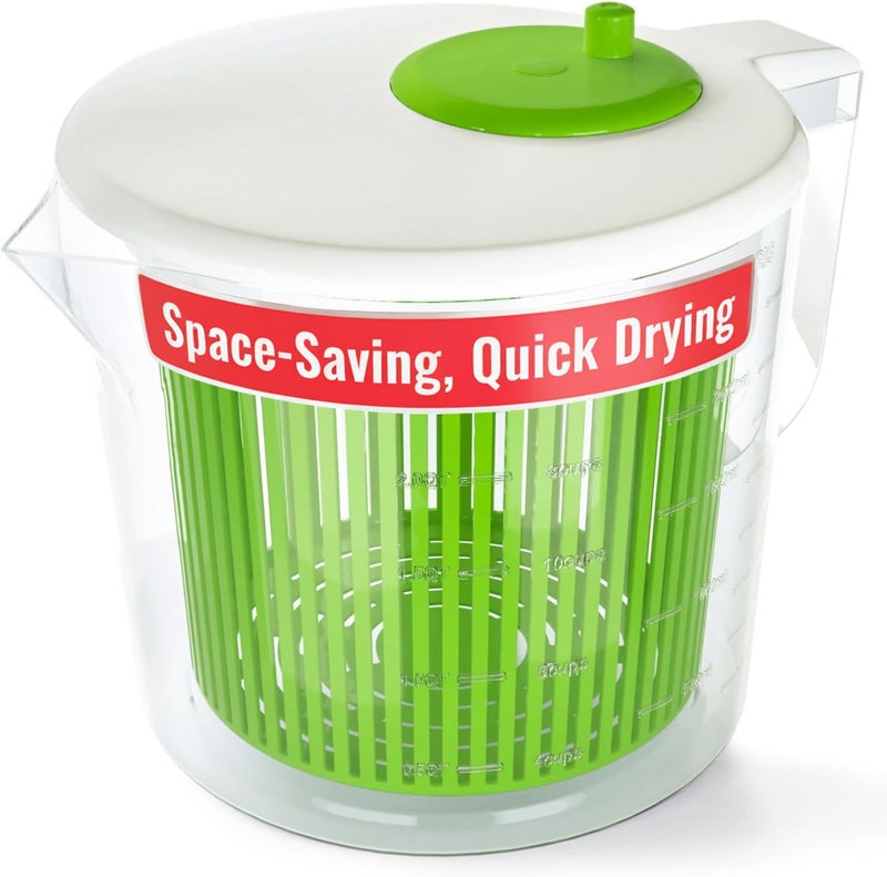 Small Salad Spinner Mini Salad Spinner and Dryer With Measuring Cup Bowl Best Rated Lettuce Spinners Single Serve Collander with Spinner Vegetable Washing Basket Great Fruit Washer and Strainer