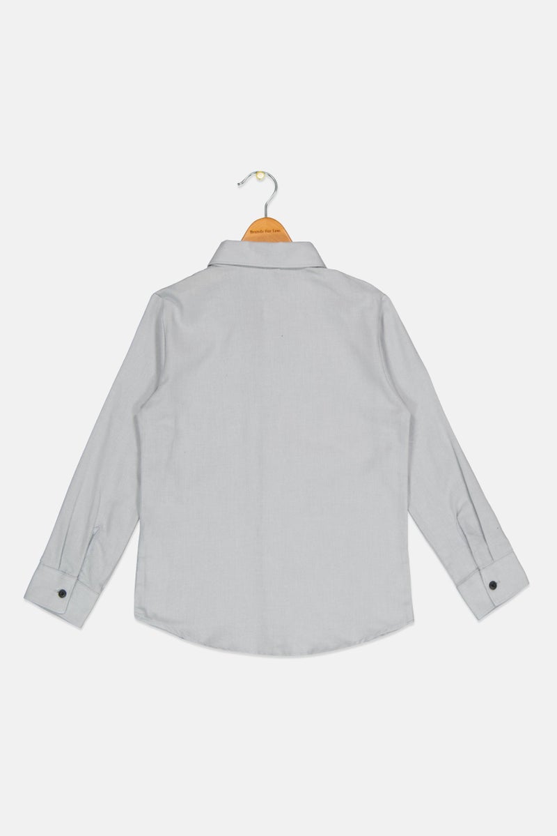 Hurley Kids Boy Long Sleeves Plain Shirt, Grey - Image 2