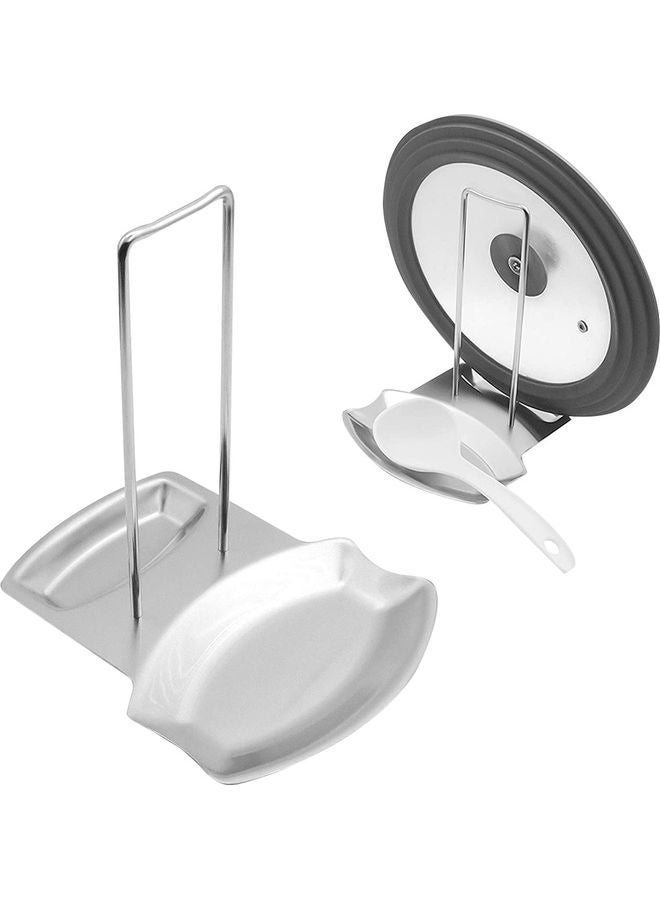 NIBEMINENT Spoon Rest And Pot Lid Holder silver 20.5x18.5x14.5cm - Image 1