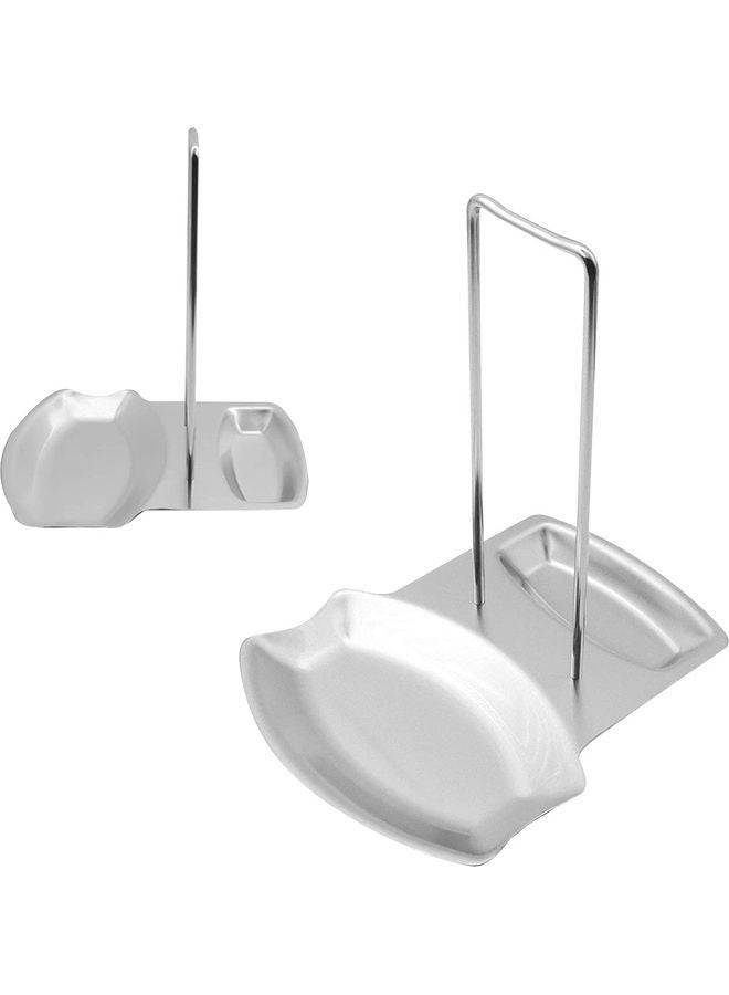 NIBEMINENT Spoon Rest And Pot Lid Holder silver 20.5x18.5x14.5cm - Image 2