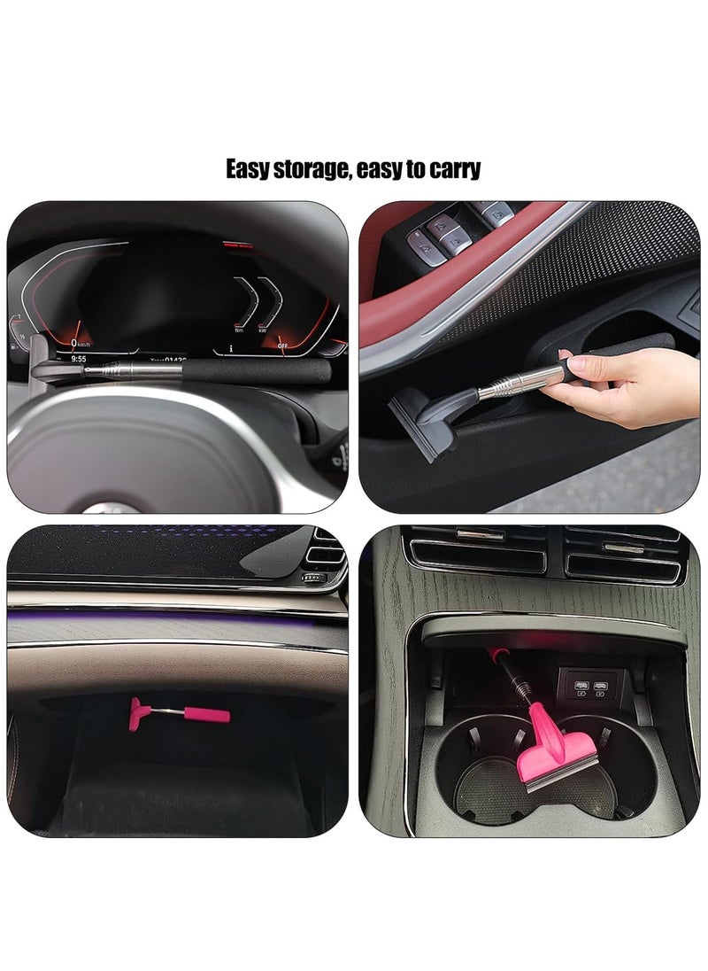 KASTWAVE 2Pcs Car Window Mini Squeegee, Portable Tiny Car Side Mirror Squeegee Retractable Car Windshield Wiper to 39.5 in Windshield Squeegee for Car Windows Universal Car Cleaner Tool Accessories  - Image 4