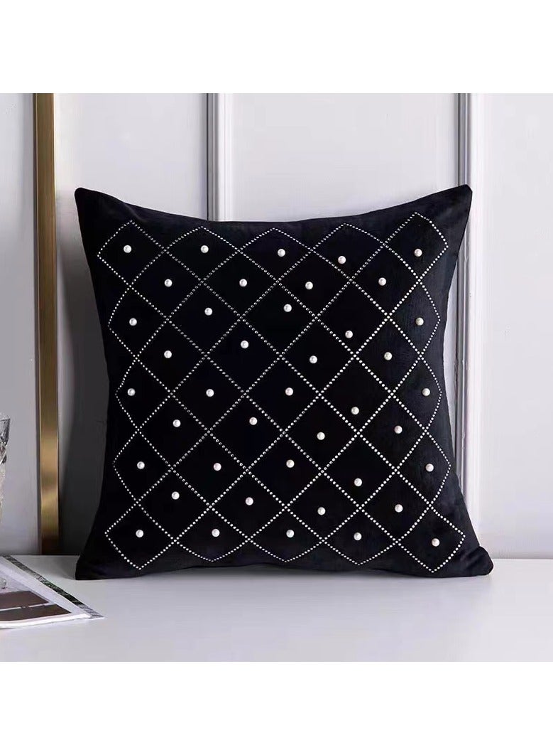Petra Modern Beaded Filled Cushion 45 x 45 cm - Image 1