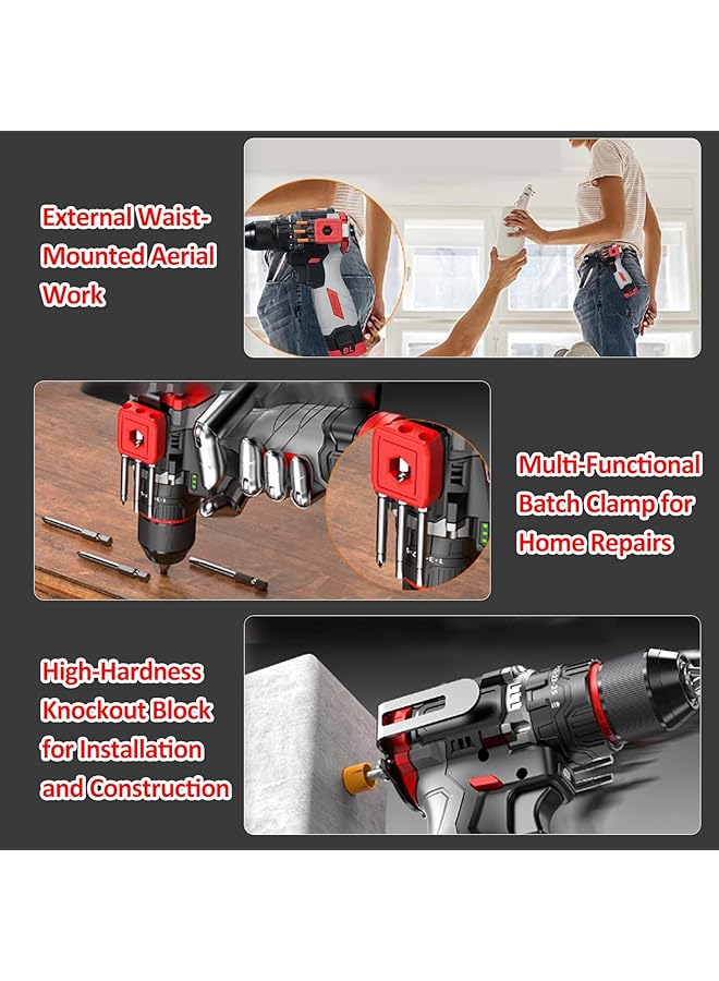 erorex Hammer Drill 16.8V Brushless Power Drill Set Rechargeable Drill With Battery 45N.M Torque 2 Variable Speed Household Power Tools Drill Set - Image 2