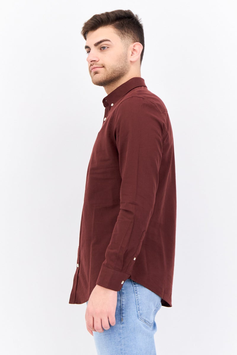 Threadbare قميص رجالي عادي بأكمام طويلة مع شعار مطرز، خشب الأرز - Image 2