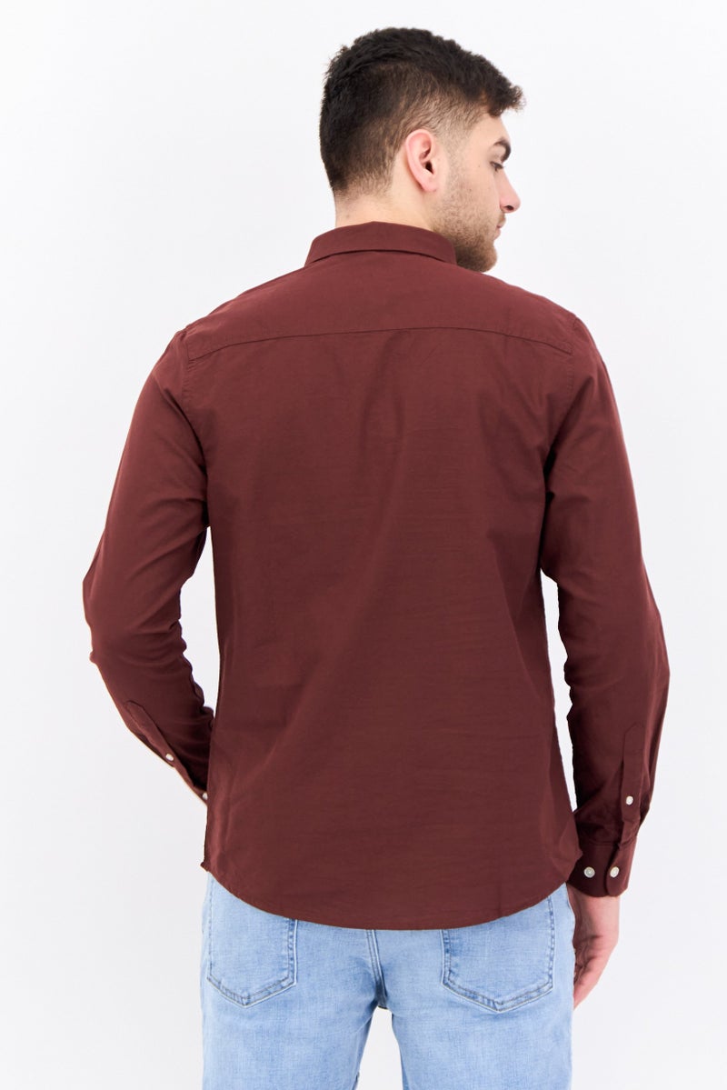 Threadbare قميص رجالي عادي بأكمام طويلة مع شعار مطرز، خشب الأرز - Image 3