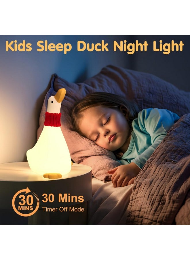 Neurora Duck Night Light, LED Nursery Lamp,Silicone Baby Fun Squishy NightLight,Rechargeable Bedside Touch Lamp,Christmas Gifts for Kids Toddler Baby Child Decor  - Image 3