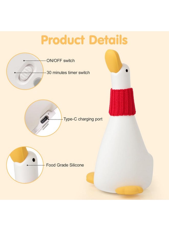 Neurora Duck Night Light, LED Nursery Lamp,Silicone Baby Fun Squishy NightLight,Rechargeable Bedside Touch Lamp,Christmas Gifts for Kids Toddler Baby Child Decor  - Image 4