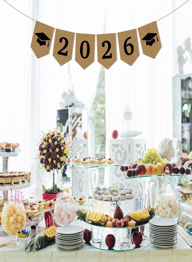 Ramciyo Burlap 2026 Graduation Party Banner Classroom Decoration Class of 2026 Graduation Banner Grad Party Supplies - Image 5