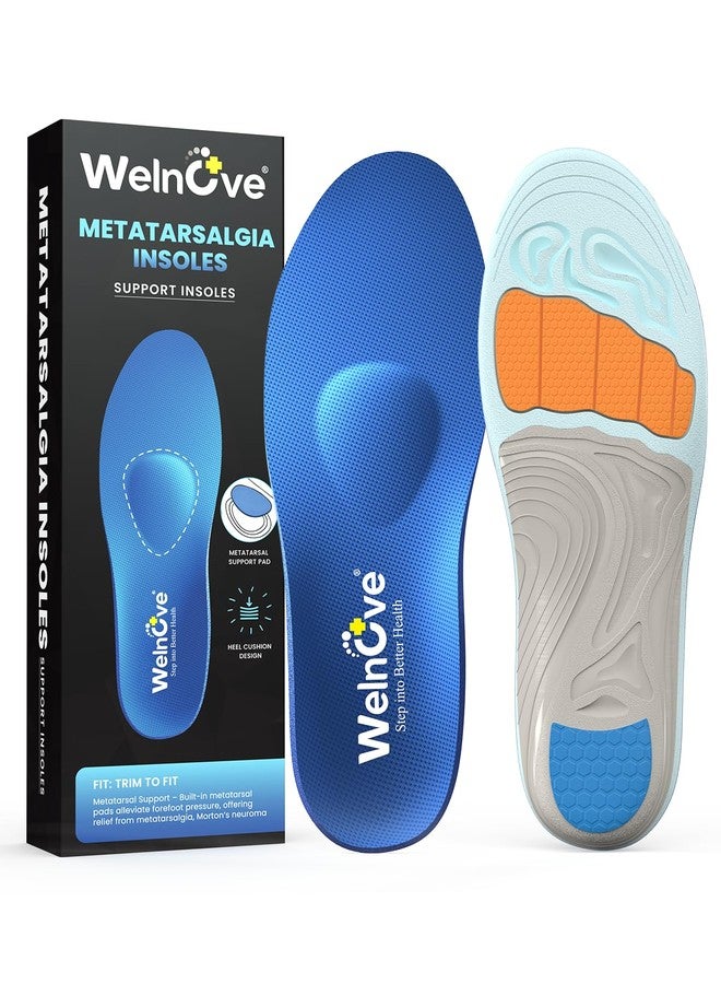 Welnove Arch Support Inserts with Metatarsal Pads, Metatarsal Insoles for Metatarsalgia, Mortons Neuroma Relief,Ball of Foot Pain, Plantar Fasciitis Insoles for Women&Men for Standing All Day-S - Image 1
