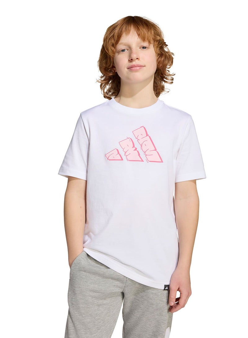 Adidas Youth Graffiti Graphic T-Shirt - Image 1