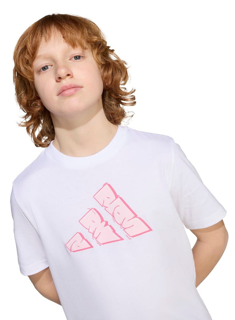 Adidas Youth Graffiti Graphic T-Shirt - Image 3