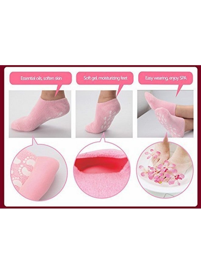 WZA WZA Spa Moisturizing Gel Socks For Dry Feet And Ankles - Helps Repair Cracked Skincare Gel Therapy And Softens Feet (1 Pair) - Image 2