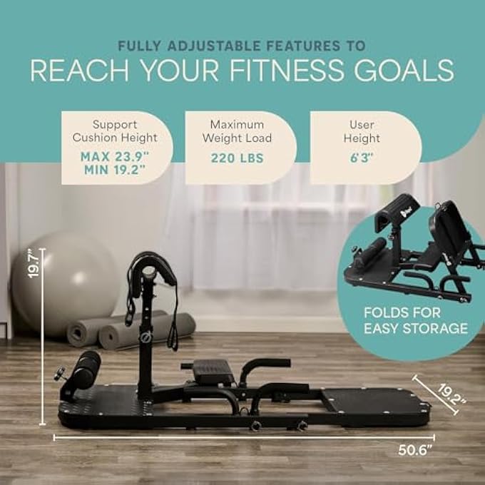 rayihni Hip Thrust Machine – Foldable Glute Bench Hip Thrust Platform – Booty Trainer For Women & Men – Glute Workout Equipment, Sissy Squat Machine Home Gym, Glute Builder Bench - Image 5