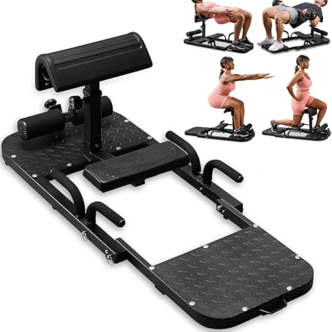 rayihni Hip Thrust Machine – Foldable Glute Bench Hip Thrust Platform – Booty Trainer For Women & Men – Glute Workout Equipment, Sissy Squat Machine Home Gym, Glute Builder Bench - Image 1