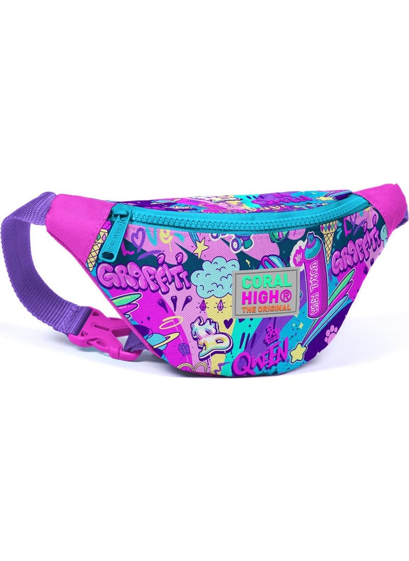 CORAL HIGH - Kids Graffiti Patterned Waist Bag 11512 - Image 1