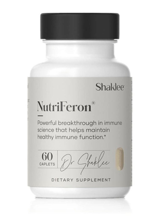 Shaklee NutriFeron® Immune-Boosting Botanical Blend - Developed by Renowned Immunologist - Promotes Healthy Immune Function with Interferon-Boosting Ingredients - Contains Zinc - 60 Caplets - Image 1