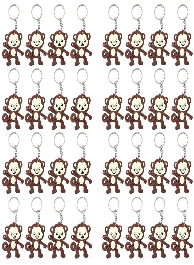 Elecrainbow 40 Pack Monkey Keyring Pack Party Favor for Monkey Lover, Guest Return Gift, Wild Animal Themed Party, Baby Shower, Birthday - Image 1