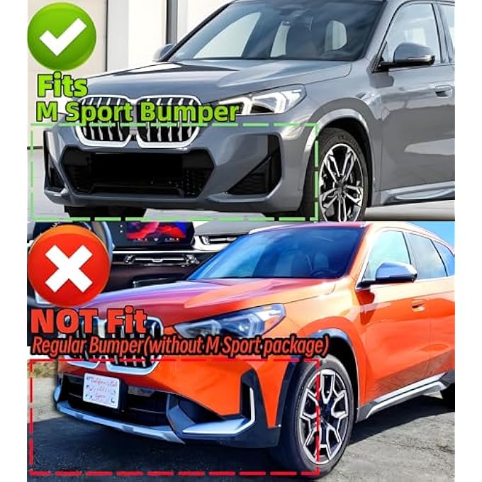 Sts.Ev01 STSEV01 Front Bumper Lip Splitter Spoiler Fit for BMW X1 U11 2023-2026 M35i (M Sport Only), 4pcs Air Dam Chin Body Kit Underbody Lip Accessories Gloss Black - Image 3
